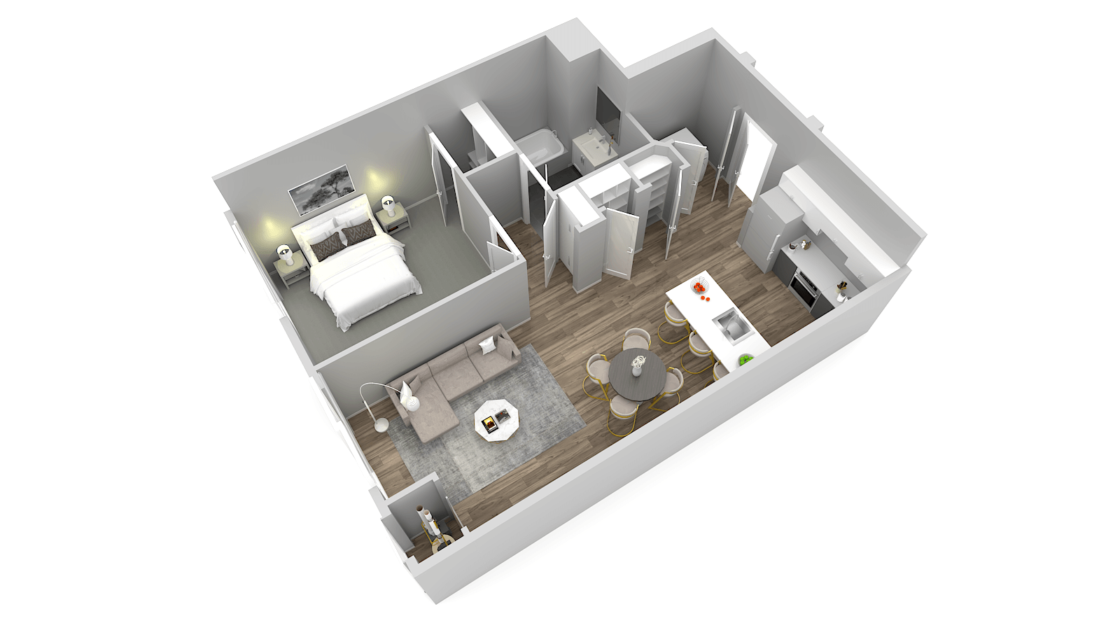 QIN Floorplans 1 bed 1 bath